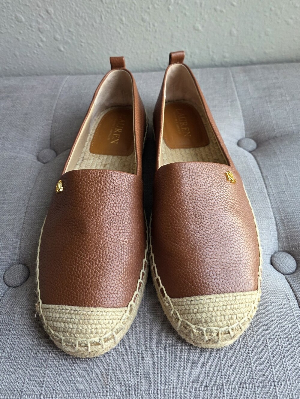 Lauren Ralph Lauren Cameryn IV tumbled leather espadrilles Size 6.5